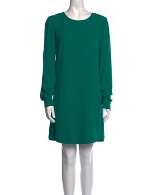 Goat Womens size 4 Crew Neck Long Sleeve Shift Dress Green